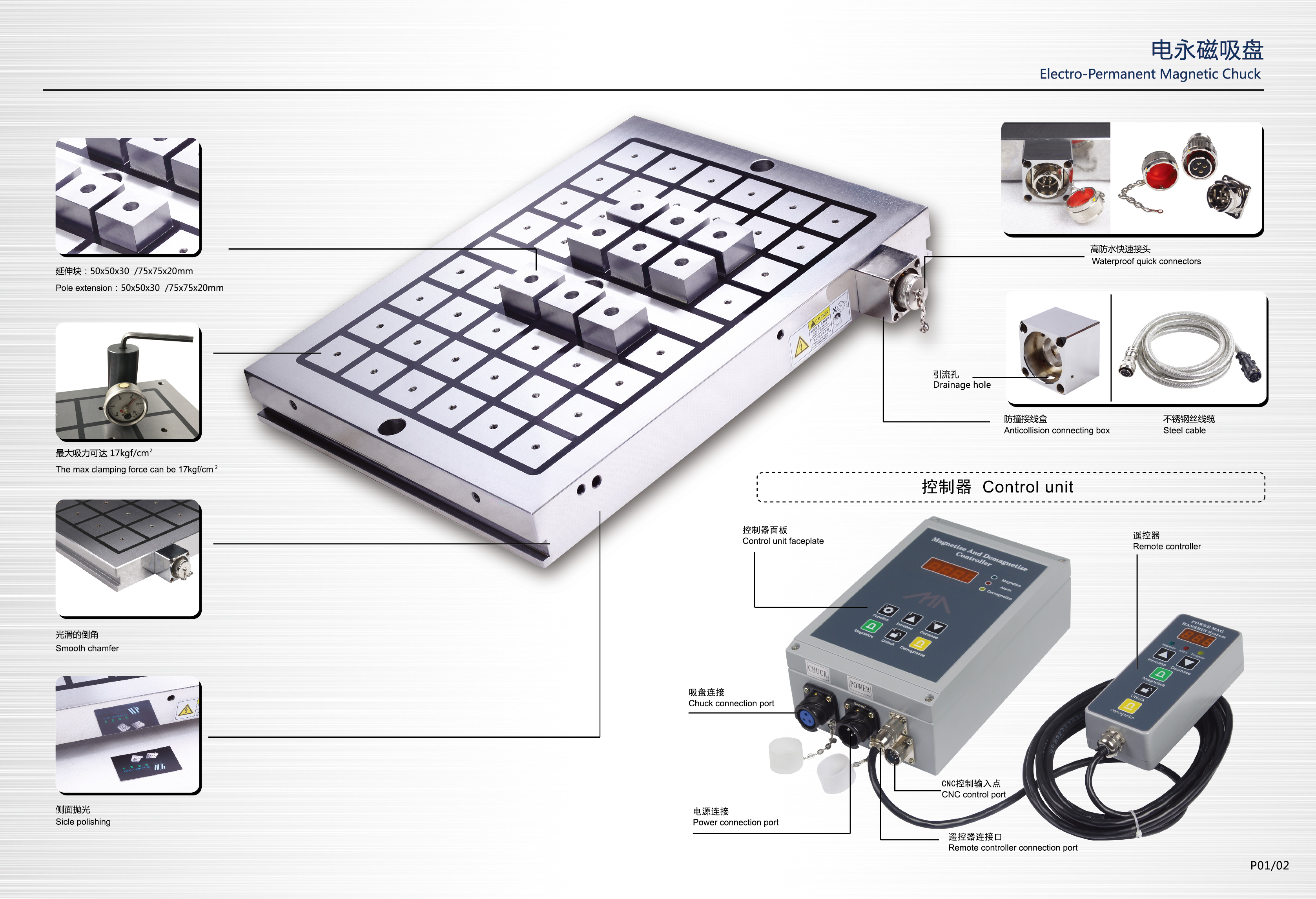 Permanent Magnetic Chuck for CNC Machine and Surface Grinder 300x600mm or Custom Size