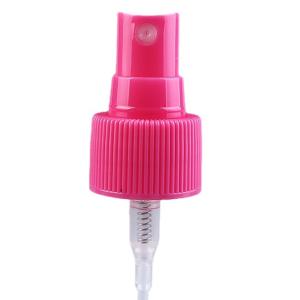 China Pink Ribbed Mist Pump Sprayer 24mm Atomiser Spray Cap With Tube wholesale