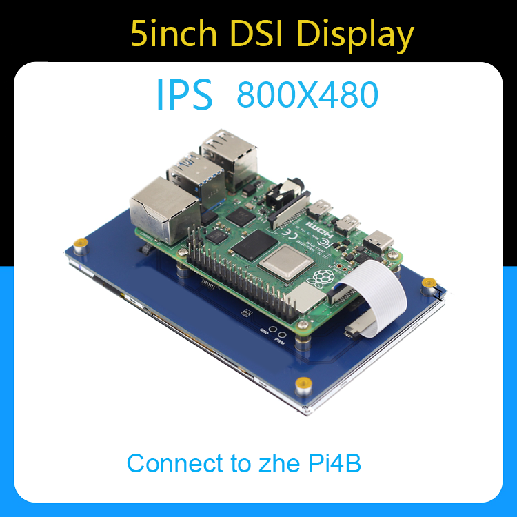 5.0 Inch Raspberry Pi Module 800*480 MIPI IPS TFT DSI Multi Touch LCD Module