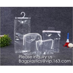 Swimwear Bag, Cosmetic Piping Plastic Zipper Pouch With Handle Holographic