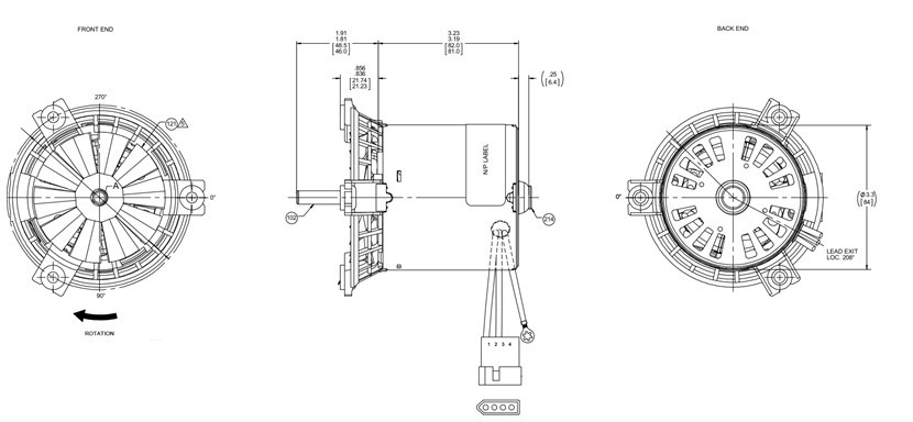 75W 0.5A 3.3 Frame Motor Electric High Torque Application 230V UL Agency