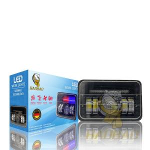 China 5 Inch Plastic Red Blue Flash 12V Universal Motorcycle Headlight wholesale