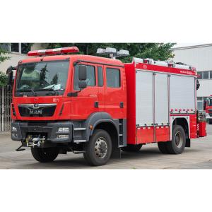 China MAN 4x4 Rescue Fire Truck With Double Row Cabin wholesale