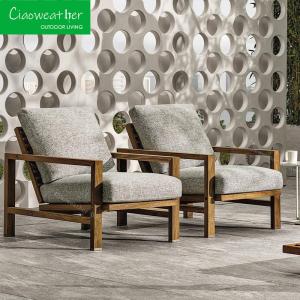 China Hotel Outdoor Furniture Luxury Teak Sofa with Modern Design Style Set Solid Wood Leisure Chair wholesale