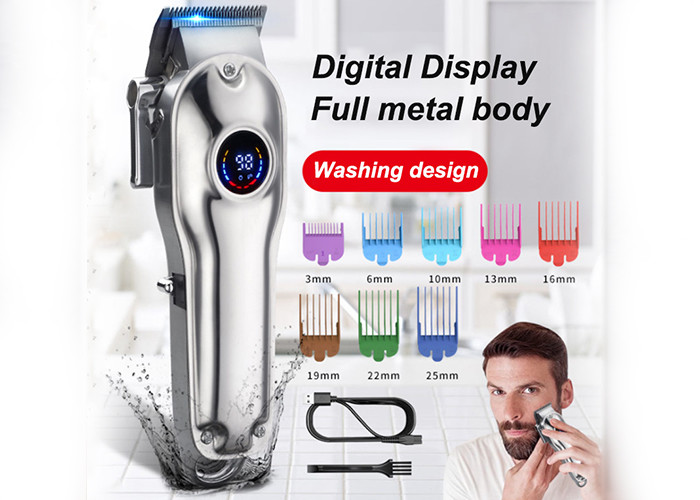 100% Waterproof Cordless Pro Home Barber Kit LED Display for Men