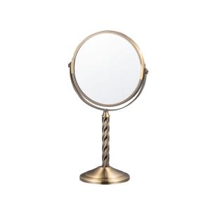 China Copper Countertop Makeup Mirror With Spiricle Holder wholesale