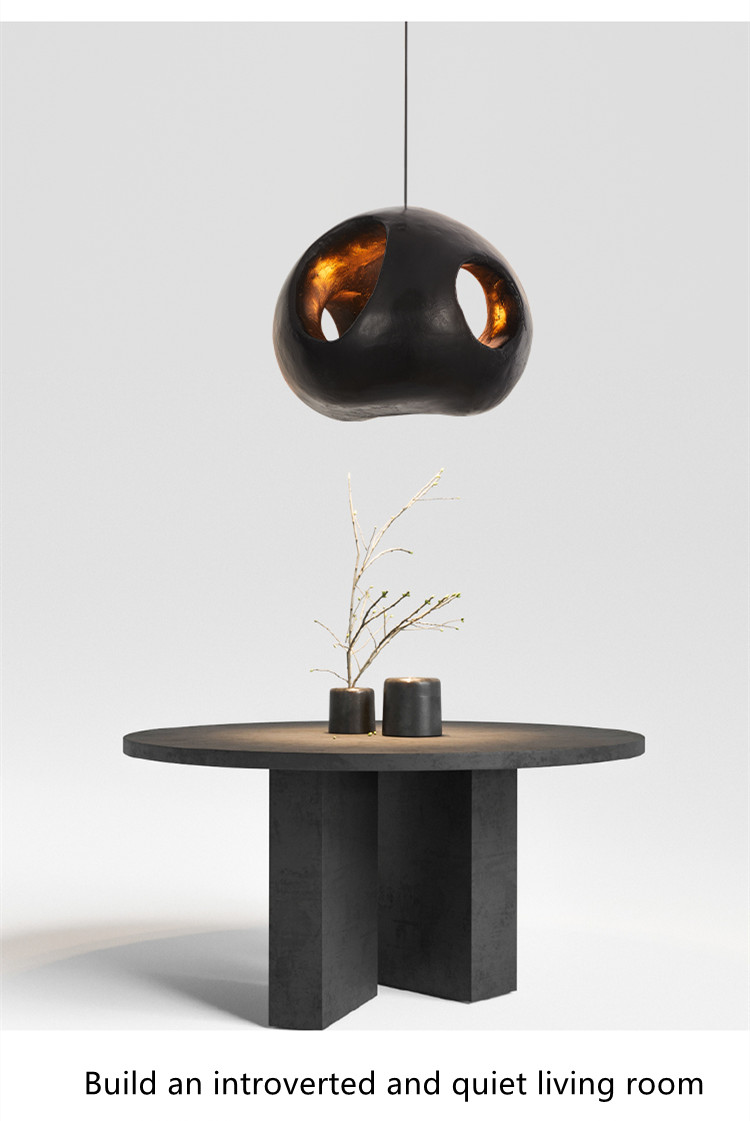 Black Chandelier Designer Black Minimalist Kitchen Island Bedroom Black Pendant Lamp（WH-VP-178)