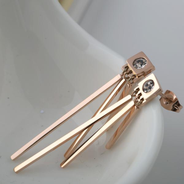 Stainless Steel Tassel Earrings with gold color, women surgical stainless steel