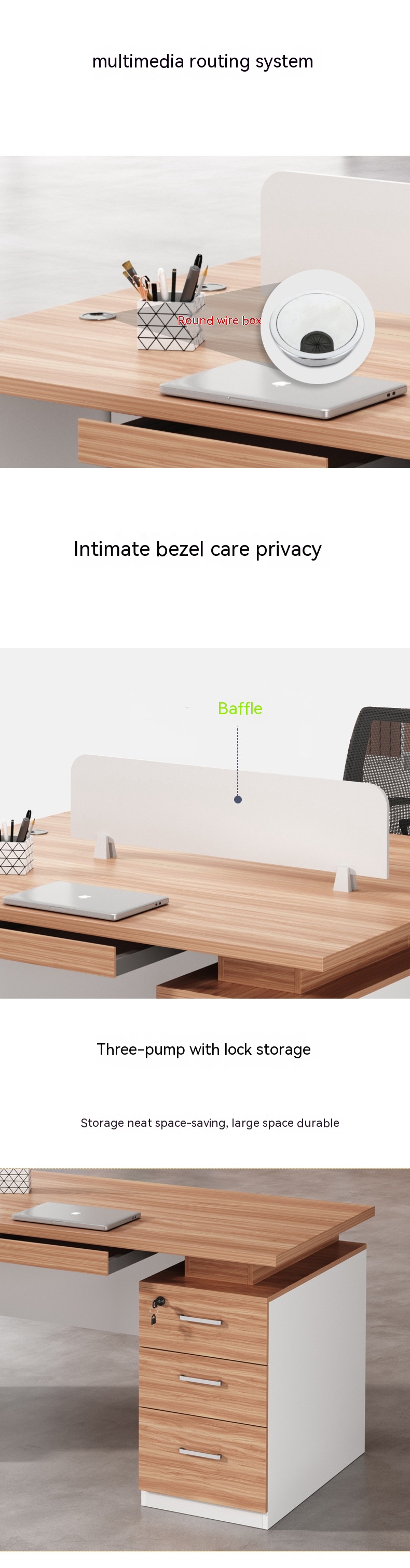 Desktop Computer Office Desk and Chair Combination for Simple Modern Writing Workstation