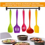 10 Piece Ergonomic Silicone Utensil Set , LFGB Non Stick Silicone Utensils