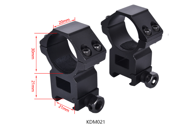 Quick Detachable Scope Mount 30mm Offset Ring for 21mm Side Mount in Matte Black
