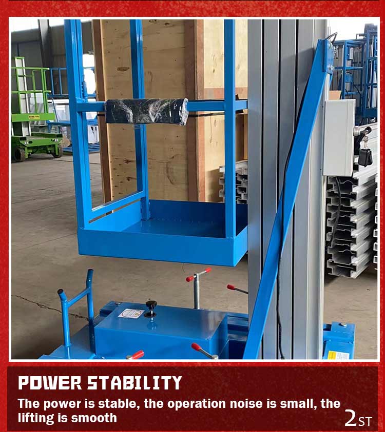 Mobile Push Around Personal Lift Vertical Mast Lift Manual Electric 4m 150kgs Portable One Man Lift for Sale