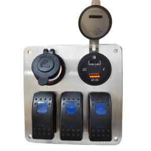China SS 3 Gang 24V 12V Universal Rocker Switch Panel wholesale