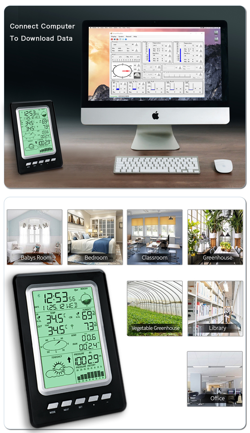 Wind Speed Range 0-50m/S Durable Outdoor Wireless Weather Station For Home And Farming