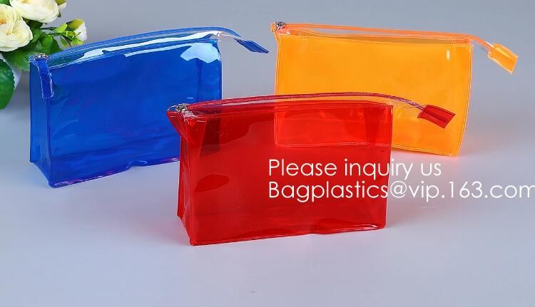 Small Clear PVC Waterproof Bag with Zipper Closure, Mini Portable Transparent Plastic Organizer Pouch for Cosmetic, Make