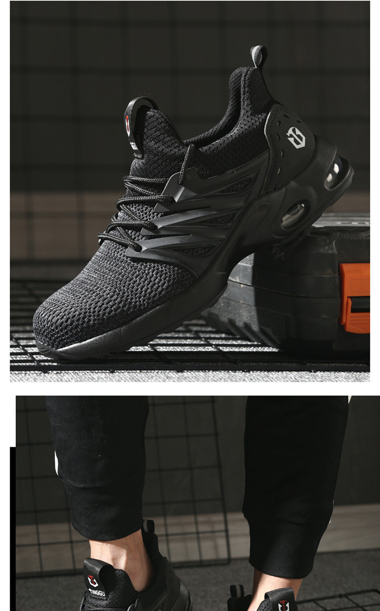 Flying Knit Unisex Work Air Cushion Sole Industrial Safety Shoes