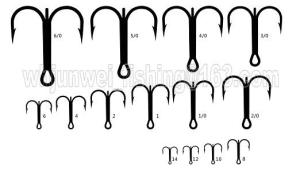China 8248# ROUND BENT TREBLE FISHING HOOK wholesale