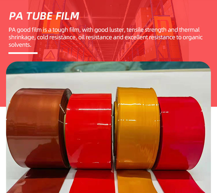 Fish Seafood Roll Tube Plastic Film Roll Polythene PA Plastic Continuous Sleeve For Vacuum Packaging