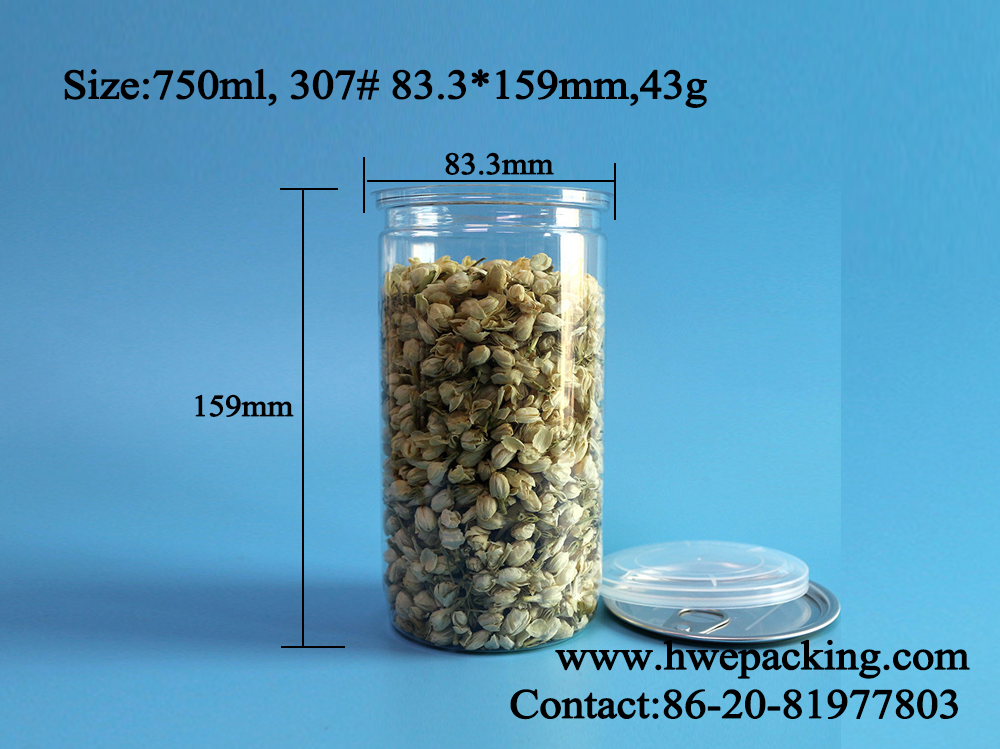 Bpa Free Empty PET Plastic Can 307ml 750ml Suace Spice Canning Packing