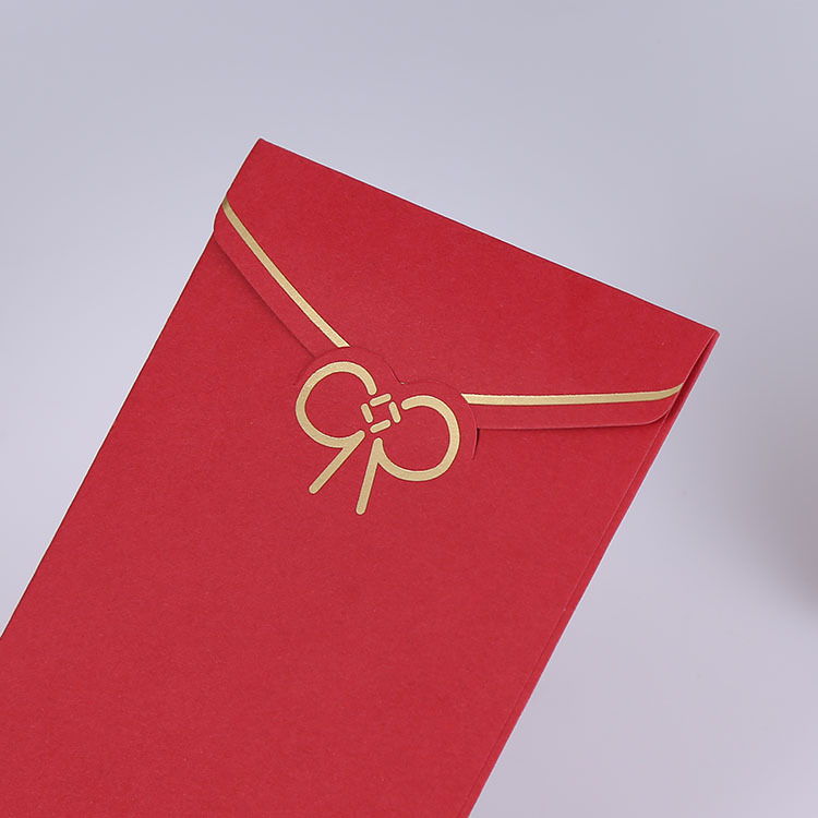 Custom Chinese Lucky Money Envelopes Hot Stamping Lunar New Year Red Envelope