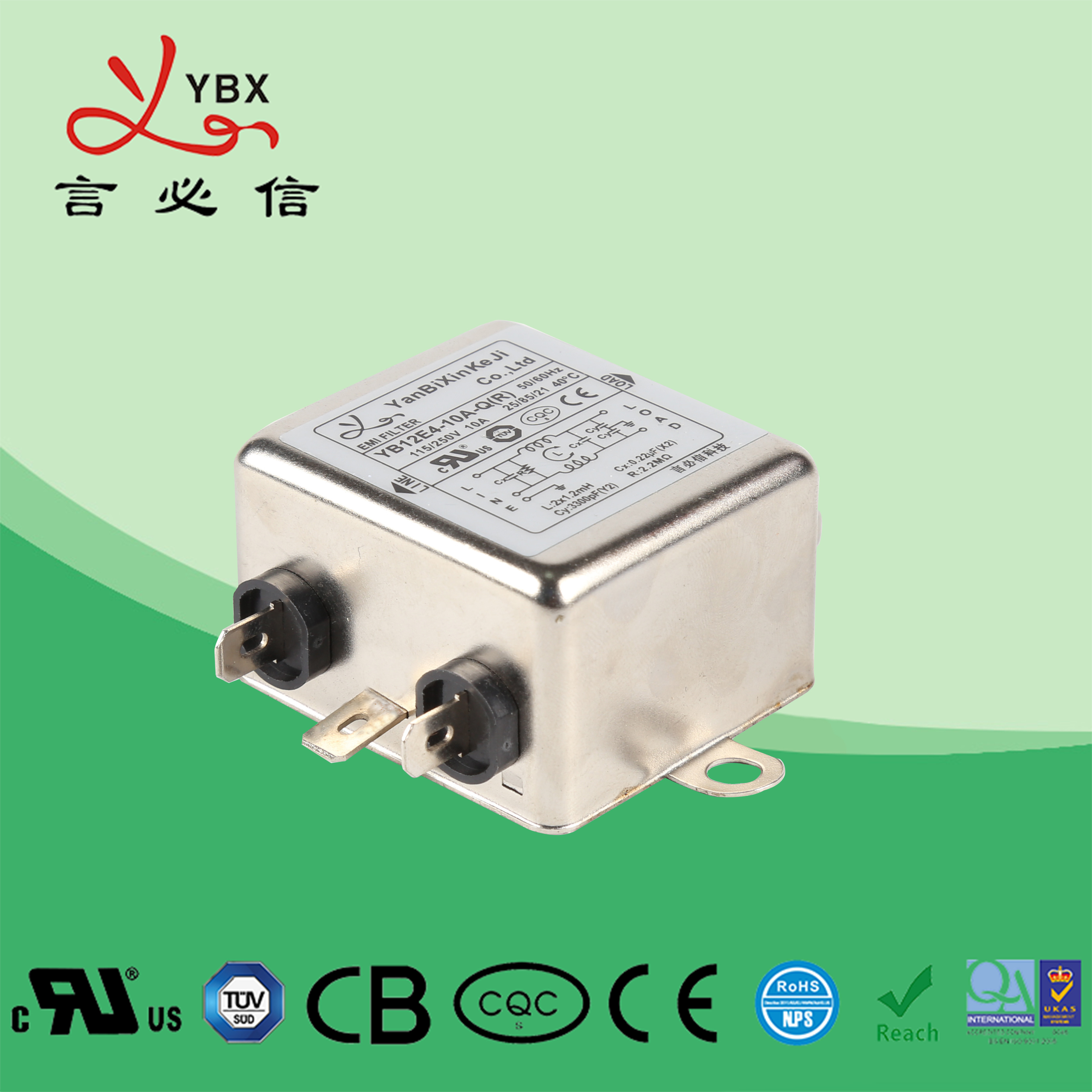 Power Line Filter 1A~10A EMI Noise Filter Double Stage Single Phase Filter