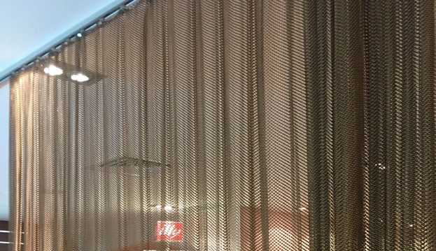 Space Divider Metal Coil Curtain, Wire Dia1.2mm Decorative Metal Chains Drapery