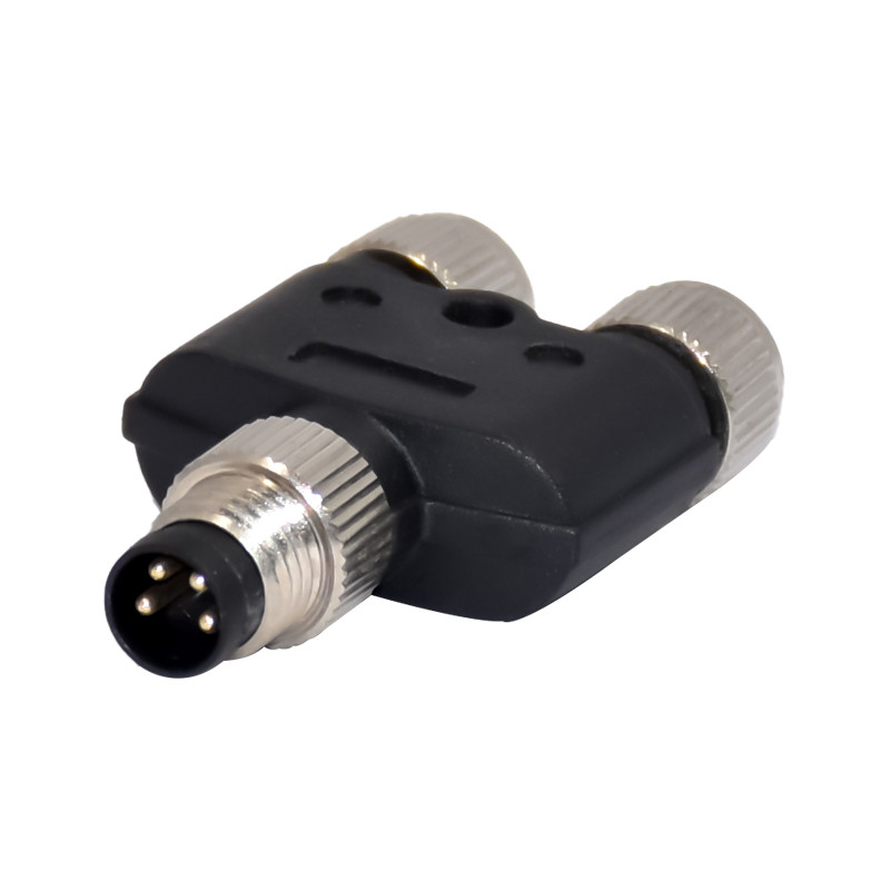 4pins Circular M8 Waterproof Connector Male Y Type Splitter Assembly Straight Socket