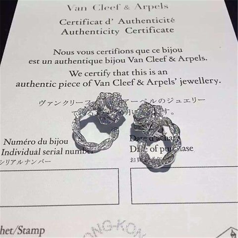 Luxury jewe factory Rose Earrings 18k gold white gold yellow gold rose gold diamond Earrings