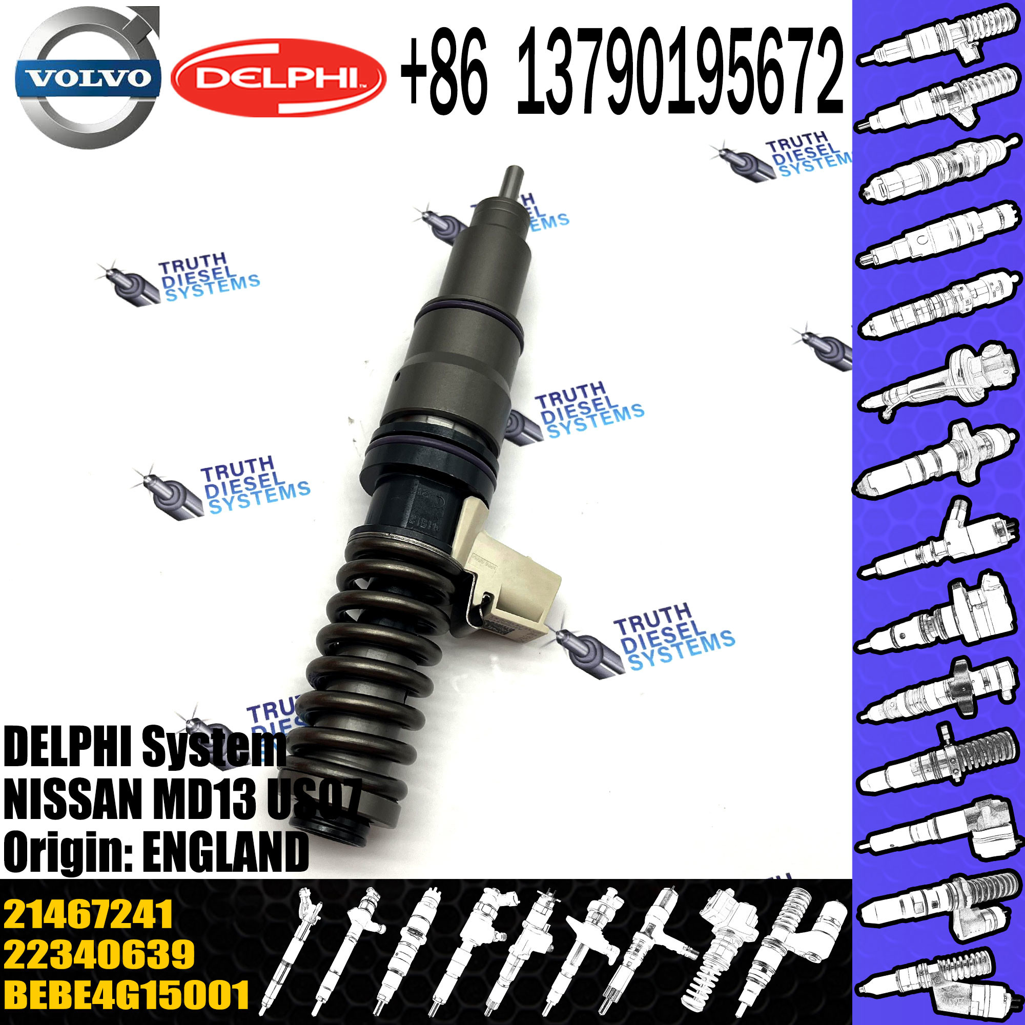 High Quality New Diesel Fuel Injector For E3.4 VOL TRUCK MD13 US07 BEBE4G15001 21467241