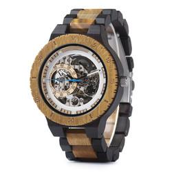 China Japanese 47.9mm Wooden Mechanical Watch 3BAR Luminous Swiss Wood wholesale