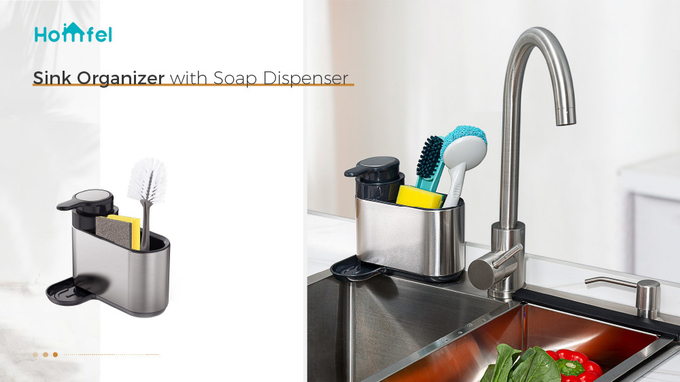 Efficiently Store Your Kitchen Essentials With OEM ODM Sink Caddy Shelf Drying Rack