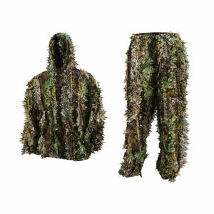 China Polyester Woodland Camouflage Ghillie Suit Outdoor Snap 3D Leaf Suits wholesale