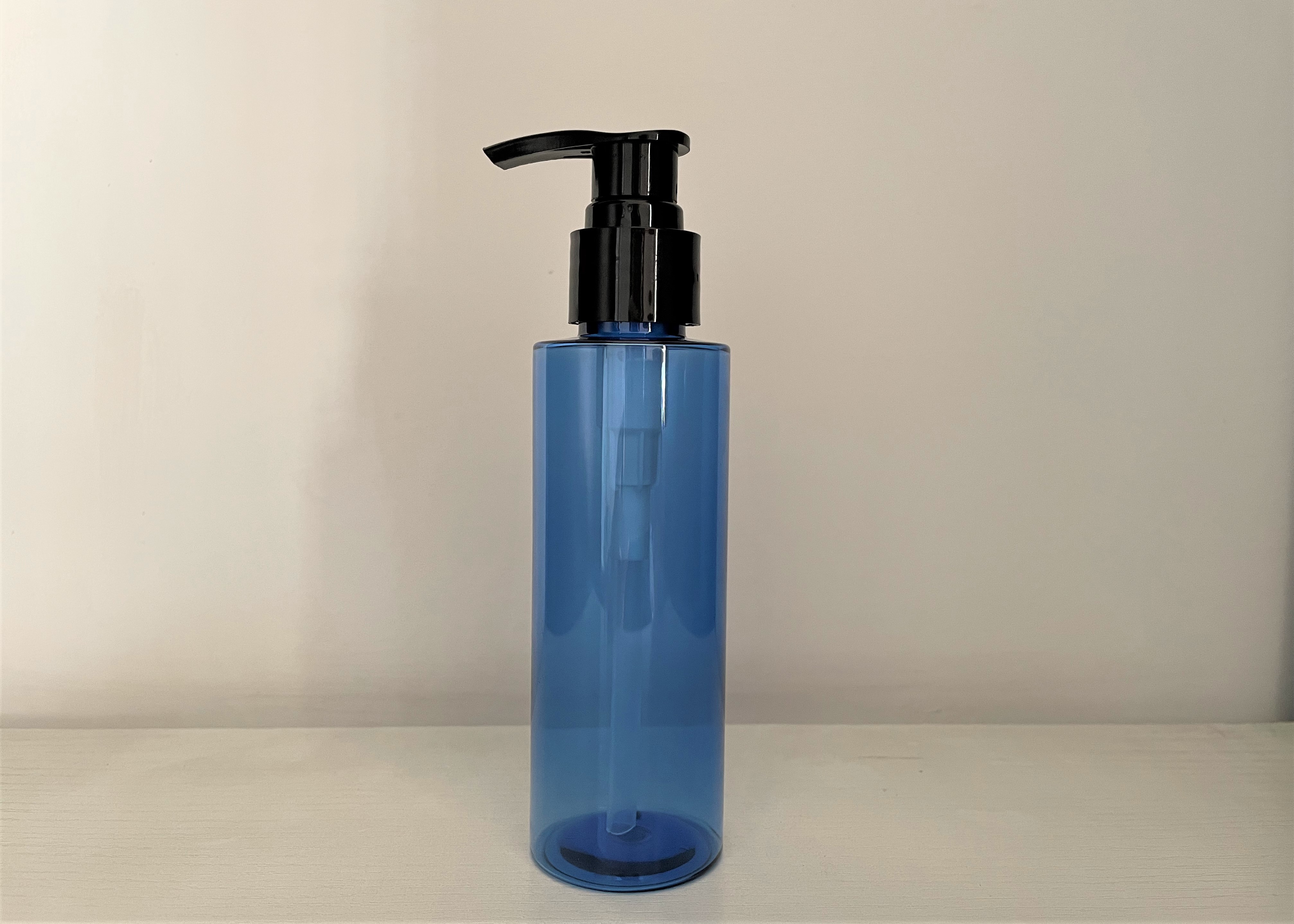 Toner Skin Care 120ml Bule Cylinder PET Bottle With Screw Cap