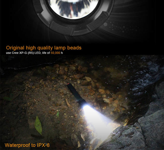 High Power Rechargeable LED Flashlight With 10400mAh Mobile Power And Hammer