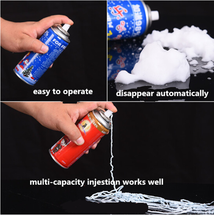 Decorative CMYK Customized Fake Snow Spray Can Dia 52mm Aluminum Aerosol Cans