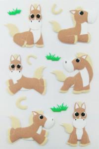China Personalized Farm Animal Stickers , Promo Horse Shape Small 3d Stickers wholesale