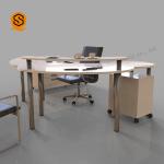 Contemporary Solid Surface Office Furniture , Boss Table For Office