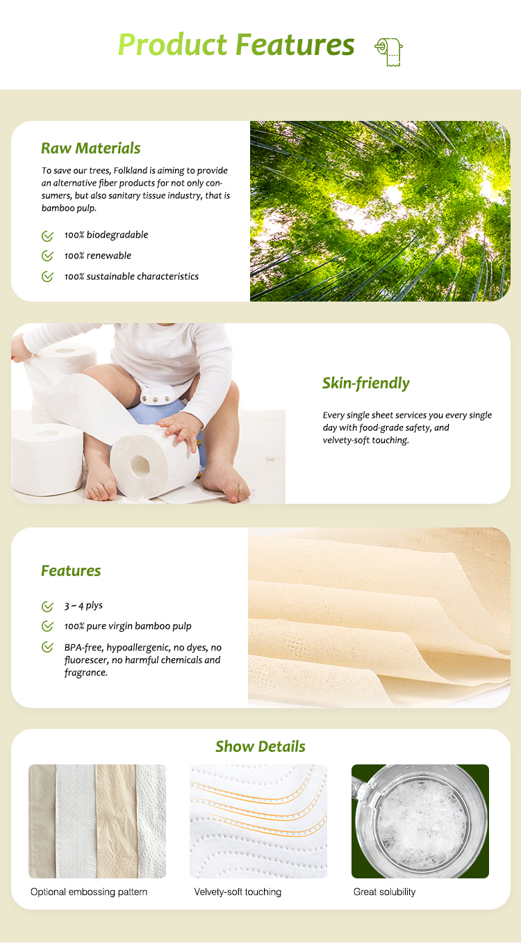 Four Ply Biodegradable Toilet Paper Multipurpose For Bathroom