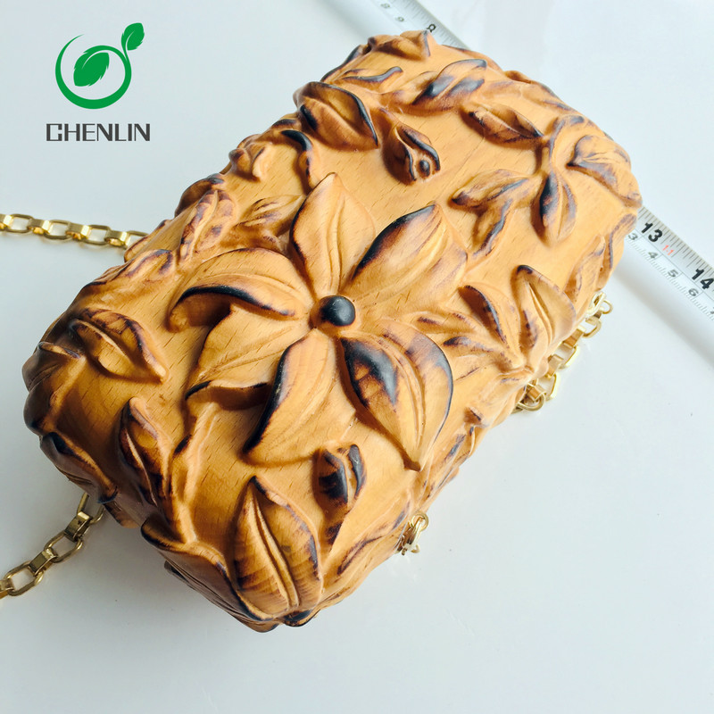 Leisure Style Wood Leather Bag Customized Size Handmade Accessories