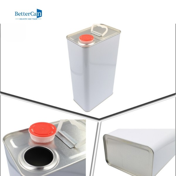 ISO9001 Car Paint Tin 4L 2L Rectangular Metal Container With Spout Cap Packaging Container