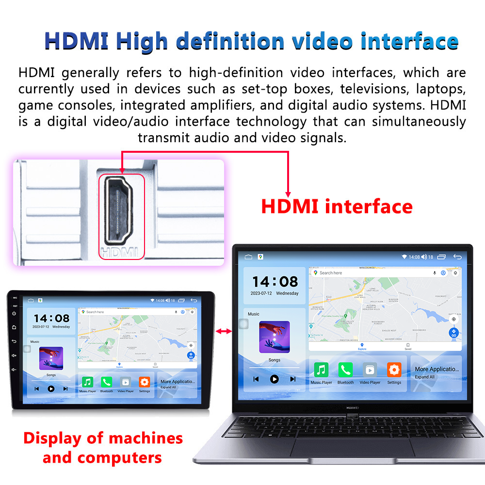 Android 12 CarPlay 9/10/13'' QLED Screen 2DIN Car Radio for Universal Car Fitment