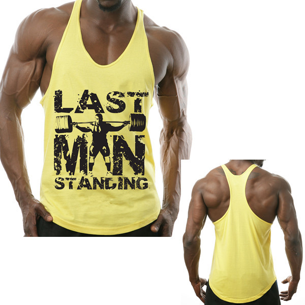mens gym singlet with weightlifting y-back gym singlet for men