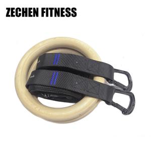 China Pull Up Wooden Gymnastic Rings Bodybuilding Strength Training Workout 450kg wholesale
