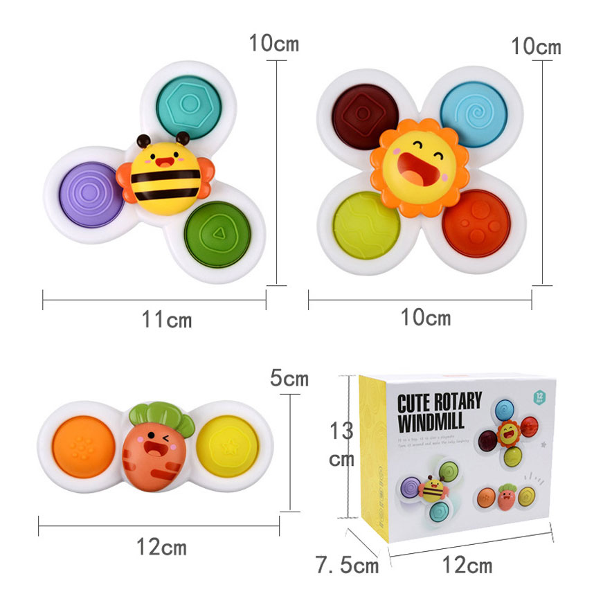 Airplane Car Travel Table Toys Strong Suction Cup Fidget Spinnerz for Baby 6-18 Months