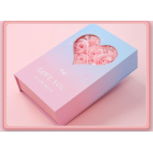 Chinese Valentine'S Day Flip Jewelry Gift Box Valentine'S Day Jewelry Box Nine Roses Gift Box Eternal Flower Jewelry Packaging Box