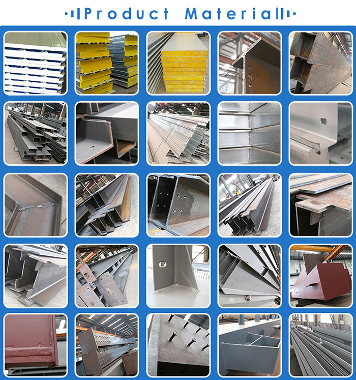 China Design Prefabricated Steel Structure Large Span Metal Frame Warehouse 1000 Sqm Painted Steel Structure Building