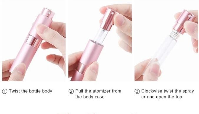 10ml Empty Travel Mini Perfume Atomiser Cosmetic Spray Bottle In Black Color