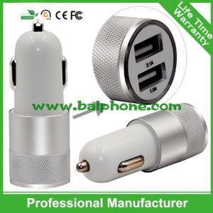 China LED light 2 USB car charger 5V 2.1A multiple colors available wholesale