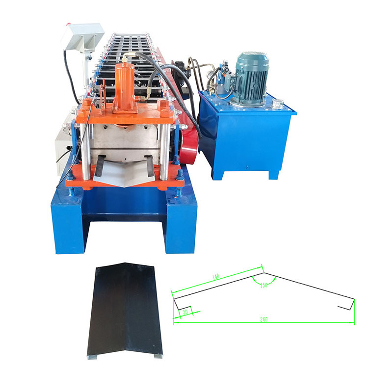 Full Automatic Roll Forming Machine , Galvanized Sheet Ridge Cap Machine Total Power 8kw