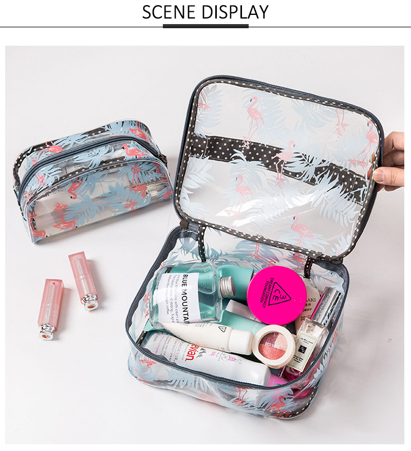 Custom Logo Clear Travel Portable Make Up PVC Cosmetic Bag